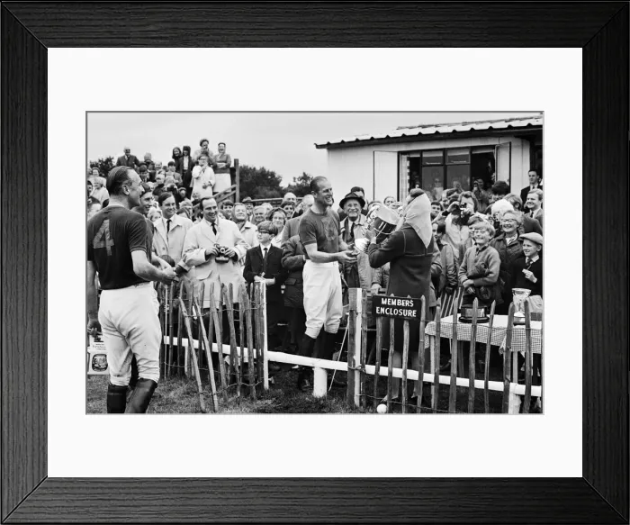 Framed Print : Prince Philip, his son Prince Charles and their polo team Windsor win the Junior County Framed Print : Prince Philip, his son Prince Charles and their polo team Windsor win the Junior County