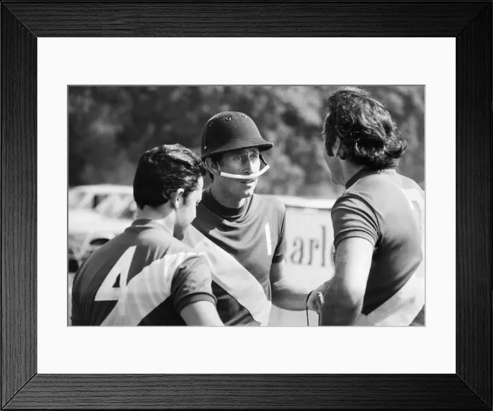 Framed Print : Prince Charles, the Prince of Wales pictured with temmates including Guy Widenstein (left