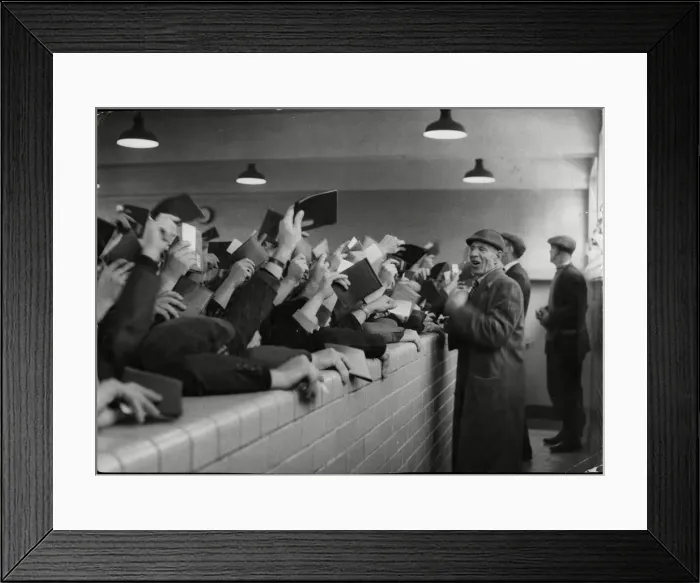 Framed Print : Morning call - foremen choose their workers during the morning call at King George Dock Framed Print : Morning call - foremen choose their workers during the morning call at King George Dock