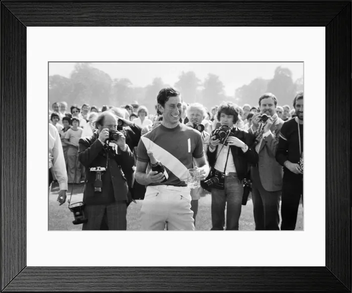 Framed Print : Prince Charles, the Prince of Wales pictured after taking part in a polo match for his Framed Print : Prince Charles, the Prince of Wales pictured after taking part in a polo match for his