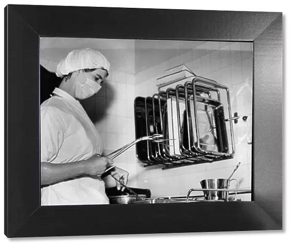Hull Royal Infirmary - Preparing a trolley of sterilised instruments is one of the less
