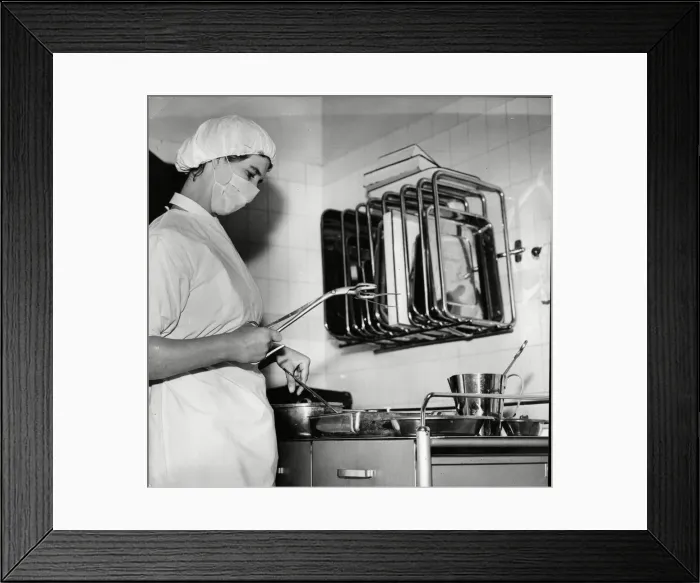 Framed Print : Hull Royal Infirmary - Preparing a trolley of sterilised instruments is one of the less Framed Print : Hull Royal Infirmary - Preparing a trolley of sterilised instruments is one of the less