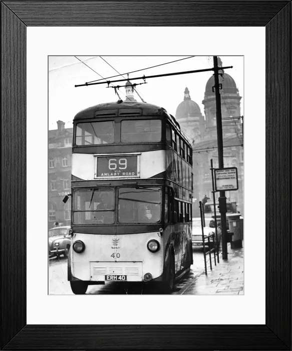 Framed Print : February 3, 1962 The last day that trolleybuses ran along Anlaby Road. No 69 trolleybus Framed Print : February 3, 1962 The last day that trolleybuses ran along Anlaby Road. No 69 trolleybus