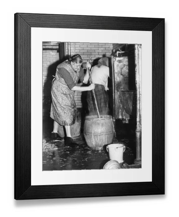 Framed Print : January 1964 Mrs Florence Holmes perhaps using a dolly in the Old St Paul Framed Print : January 1964 Mrs Florence Holmes perhaps using a dolly in the Old St Paul