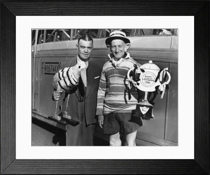 Framed Print : Hull FC fans, Mr J Craven, left, and Mr H Shepherdson -members of the New Brunswick club Framed Print : Hull FC fans, Mr J Craven, left, and Mr H Shepherdson -members of the New Brunswick club