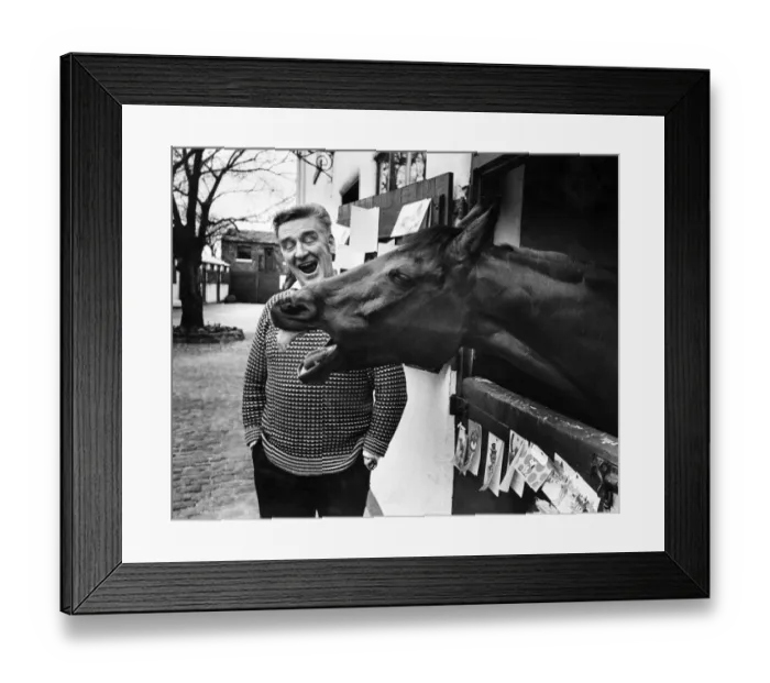 Framed Print : Legendary racehorse Red Rum and trainer Donald Ginger