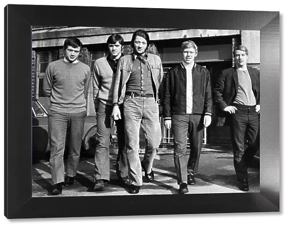 Huddersfield Town footballer Frank Worthington with teammates. February 1970
