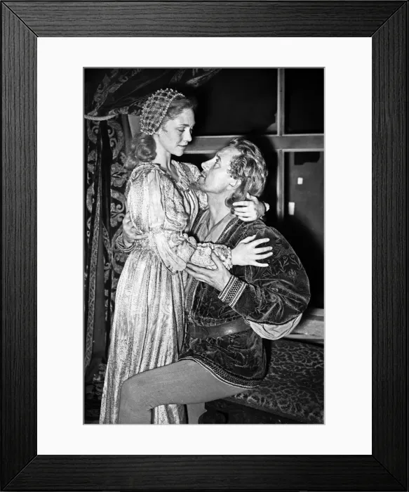 Framed Print : Actor Andrew Osborn and actress Sheila Shand Gibbs star in the television play Behold