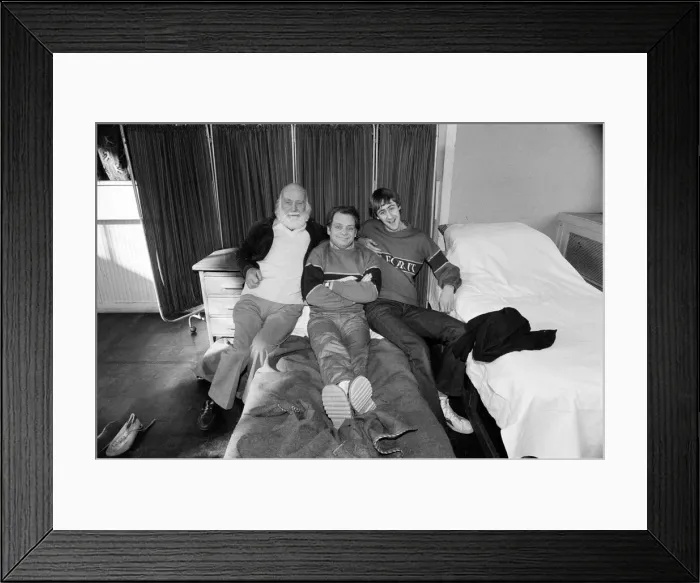 Framed Print : Left to right, Buster Meredith, David Jason and Nicholas Lyndhurst who all appear in Framed Print : Left to right, Buster Meredith, David Jason and Nicholas Lyndhurst who all appear in