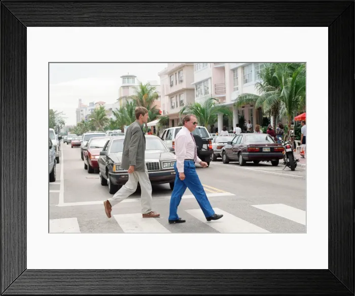 Framed Print : David Jason and Nicholas Lyndhurst on location in America filming the