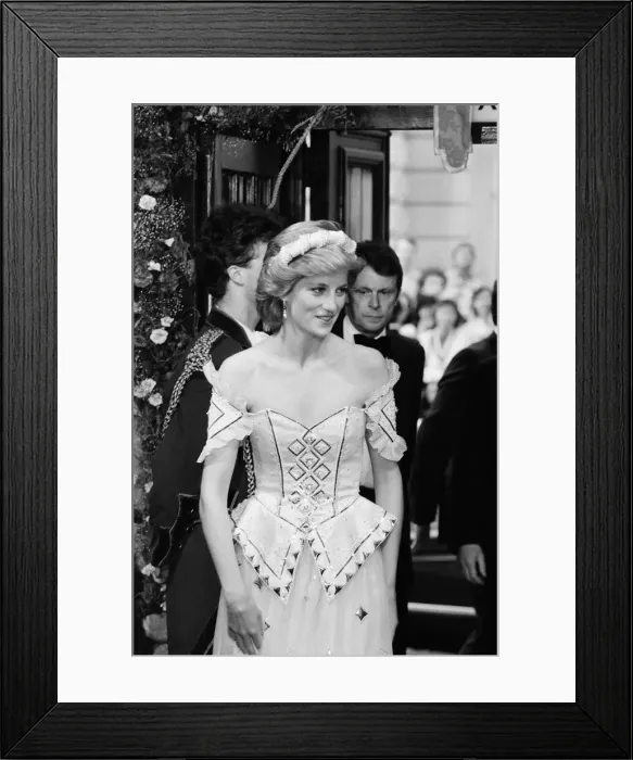 Framed Print : HRH The Princess of Wales, Princess Diana arrives at the Royal Opera House for the Royal Framed Print : HRH The Princess of Wales, Princess Diana arrives at the Royal Opera House for the Royal