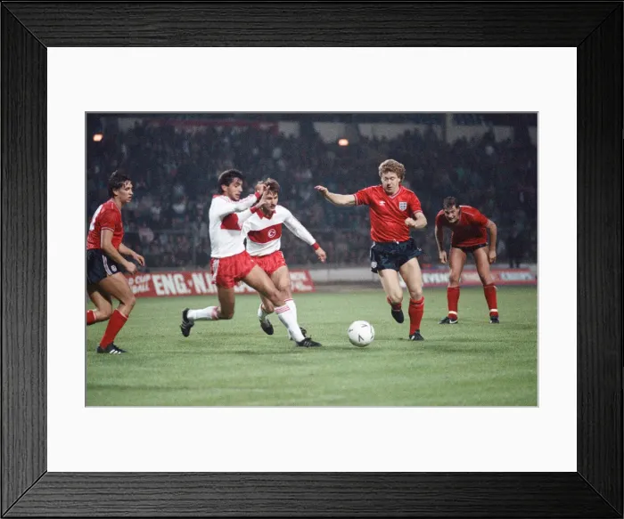 Framed Print : FIFA 1986 World Cup Group 3 Qualifying match at Wembley. England 5 v Turkey 0