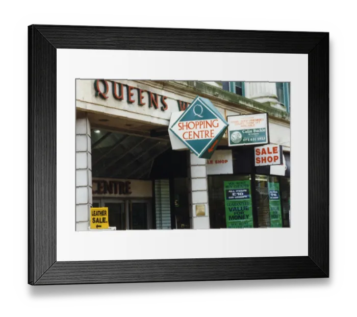 Framed Print : Queens West Shopping Centre, Queen Street, Cardiff City Centre, Cardiff, Glamorgan, Wales