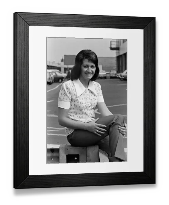 Framed Print : Miss Carol Deans in Miss Littlewood contest. 1973