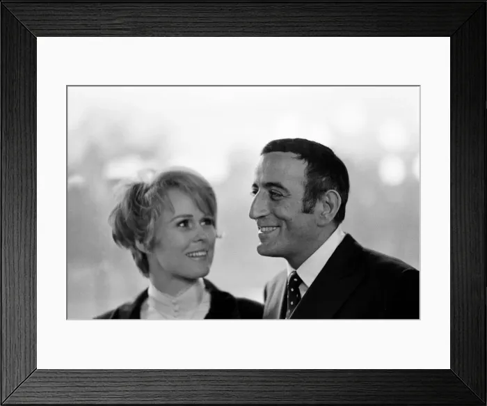 Framed Print : American singer Tony Bennett and his fiancee at the Hilton Hotel. 10th March 1968