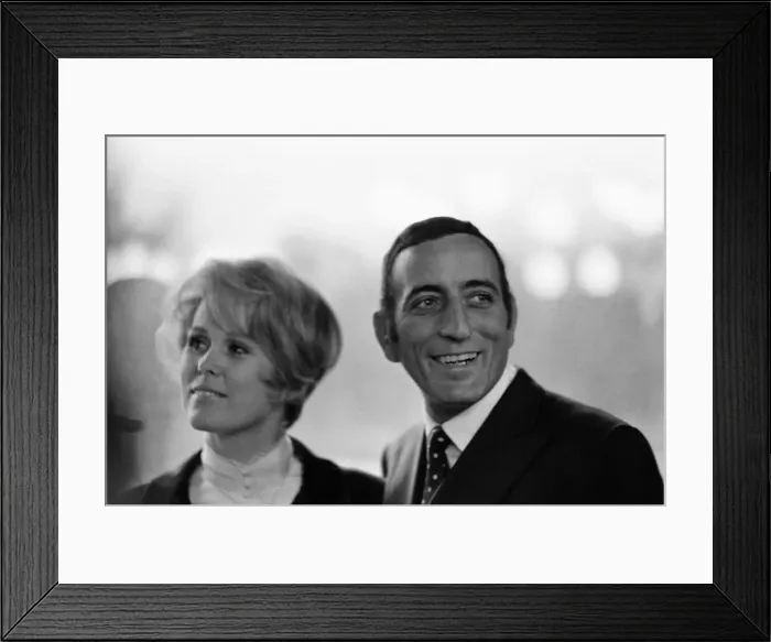 Framed Print : American singer Tony Bennett and his fiancee at the Hilton Hotel. 10th March 1968 Framed Print : American singer Tony Bennett and his fiancee at the Hilton Hotel. 10th March 1968