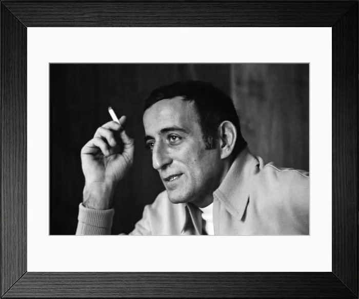 Framed Print : American singer Tony Bennett and his fiancee at the Hilton Hotel. 10th March 1968 Framed Print : American singer Tony Bennett and his fiancee at the Hilton Hotel. 10th March 1968