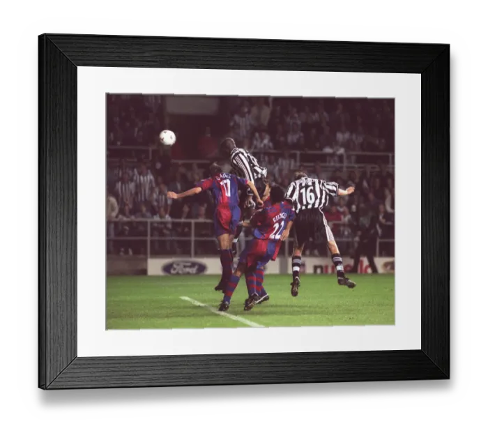 Framed Print : Newcastle United v Barcelona European Champions League 1997 Faustino Asprilla of Framed Print : Newcastle United v Barcelona European Champions League 1997 Faustino Asprilla of