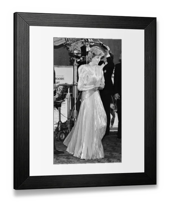 Framed Print : HRH The Princess of Wales, Princess Diana attends The Royal Premiere of the 14th 007