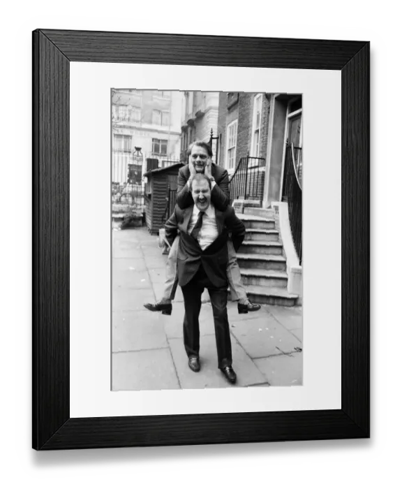Framed Print : Actor David Jason (Only Fools and Horses) on the back of Gordon Kaye ( Allo Framed Print : Actor David Jason (Only Fools and Horses) on the back of Gordon Kaye ( Allo