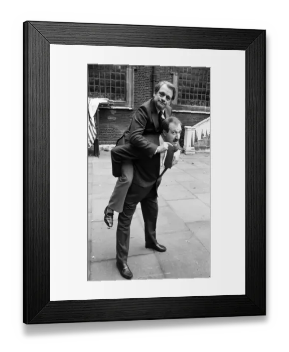 Framed Print : Actor David Jason (Only Fools and Horses) on the back of Gordon Kaye ( Allo Framed Print : Actor David Jason (Only Fools and Horses) on the back of Gordon Kaye ( Allo