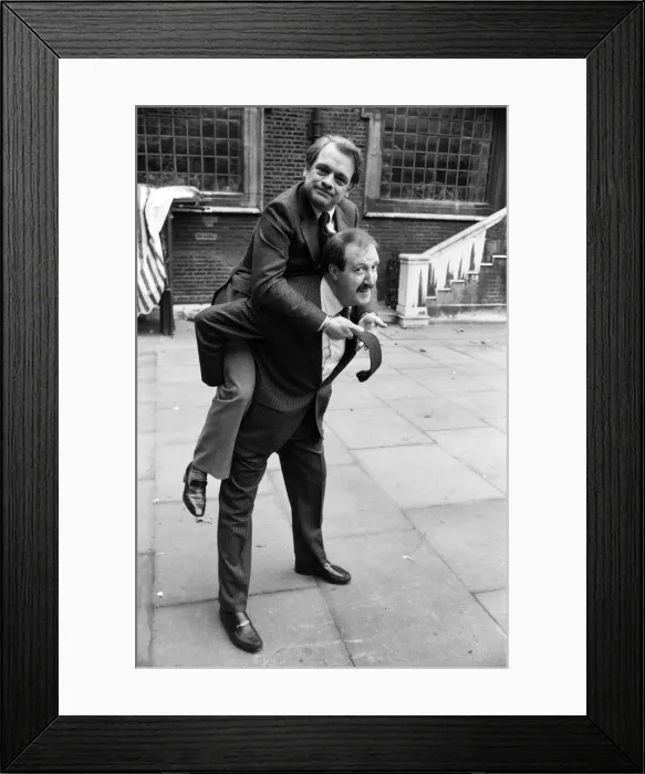 Framed Print : Actor David Jason (Only Fools and Horses) on the back of Gordon Kaye ( Allo Framed Print : Actor David Jason (Only Fools and Horses) on the back of Gordon Kaye ( Allo