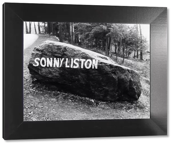 Boulder with Sonny Liston name painted on at Muhammad Ali