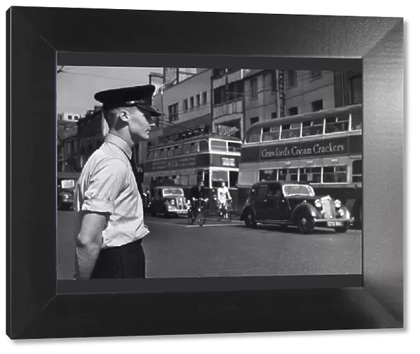 Police Officer on Patrol, Cardiff, Wales, 17th June 1957