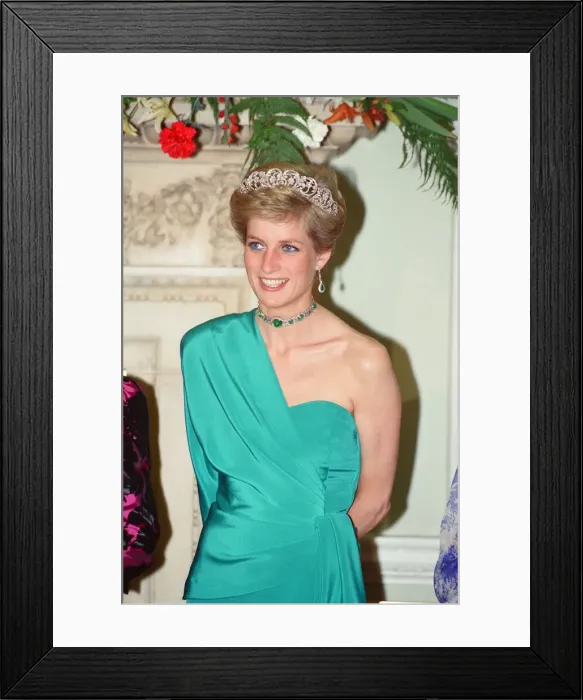 Framed Print : HRH The Princess of Wales, Princess Diana attends a banquet at Mansion House hosted by Framed Print : HRH The Princess of Wales, Princess Diana attends a banquet at Mansion House hosted by