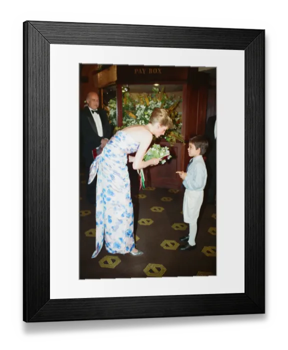 Framed Print : HRH Princess Diana, Princess of Wales attends the Premiere of Farewell to the King