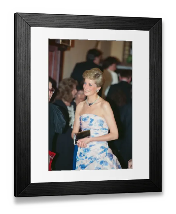 Framed Print : HRH Princess Diana, Princess of Wales attends the Premiere of Farewell to the King