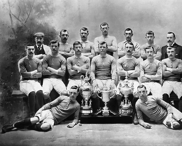 Rangers FC team Line-up season 1896-97 with Glasgow Cup Scottish Cup Glasgow Charity Cup