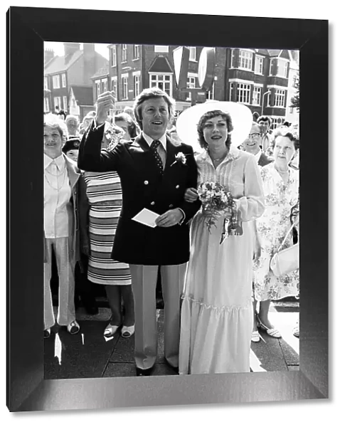 The wedding of Michael Aspel and Elizabeth Power at Eastbourne Town Hall. 23rd July 1977