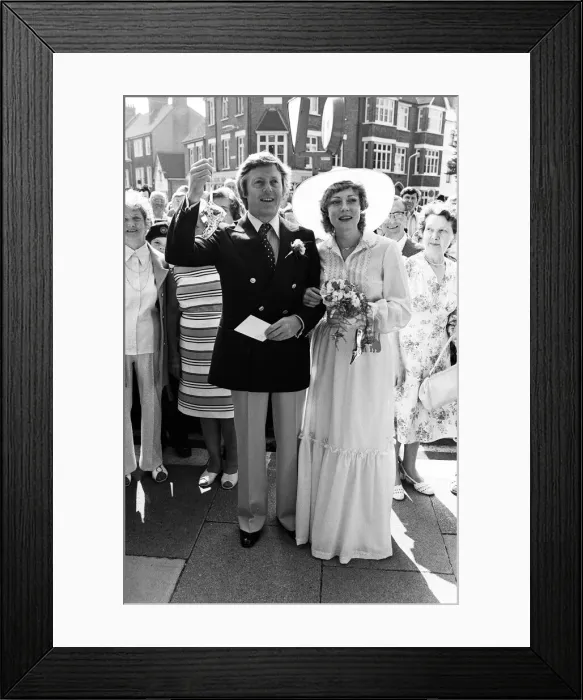 Framed Print : The wedding of Michael Aspel and Elizabeth Power at Eastbourne Town Hall. 23rd July 1977 Framed Print : The wedding of Michael Aspel and Elizabeth Power at Eastbourne Town Hall. 23rd July 1977