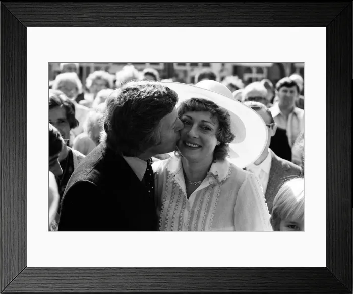 Framed Print : The wedding of Michael Aspel and Elizabeth Power at Eastbourne Town Hall. 23rd July 1977 Framed Print : The wedding of Michael Aspel and Elizabeth Power at Eastbourne Town Hall. 23rd July 1977