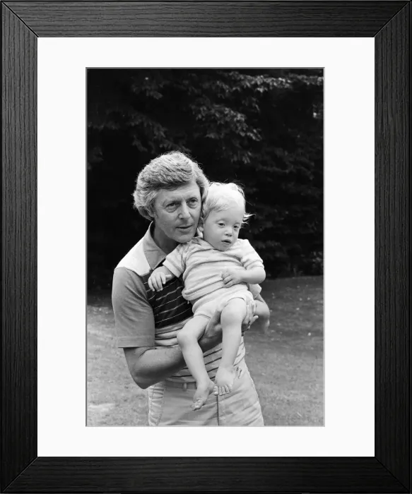 Framed Print : Michael Aspel pictured at home with his family. September 1982