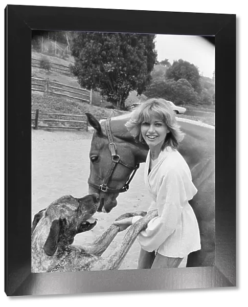 Olivia Newton John, singer and actor, pictured at home in Malibu, California, America