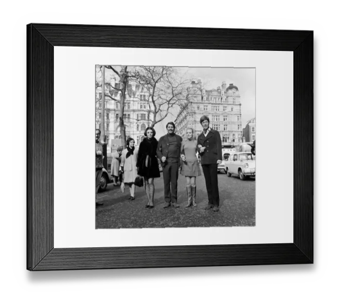 Framed Print : Film stars on a break during rehearsals for a Royal Film Performance of Franco Framed Print : Film stars on a break during rehearsals for a Royal Film Performance of Franco