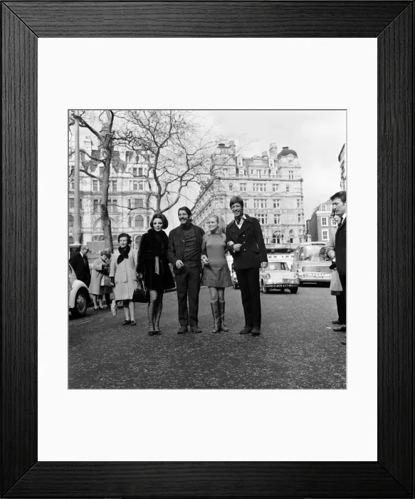 Framed Print : Film stars on a break during rehearsals for a Royal Film Performance of Franco