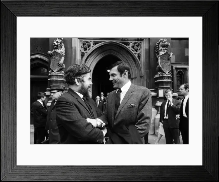 Framed Print : Batman actor Adam West visits the House of Commons. His visit was arranged by Mr