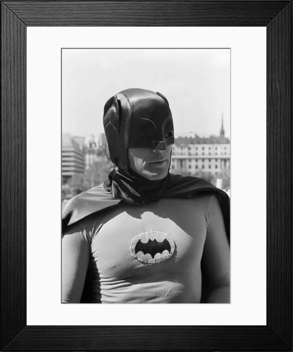 Framed Print : The world famous Batman'alias Adam West on his flying visit to London appears Framed Print : The world famous Batman'alias Adam West on his flying visit to London appears