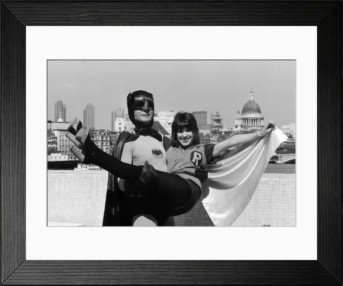 Framed Print : The world famous Batman'alias Adam West on his flying visit to London appears Framed Print : The world famous Batman'alias Adam West on his flying visit to London appears