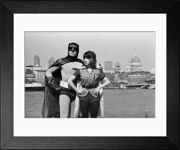 Framed Print : The world famous Batman'alias Adam West on his flying visit to London appears Framed Print : The world famous Batman'alias Adam West on his flying visit to London appears