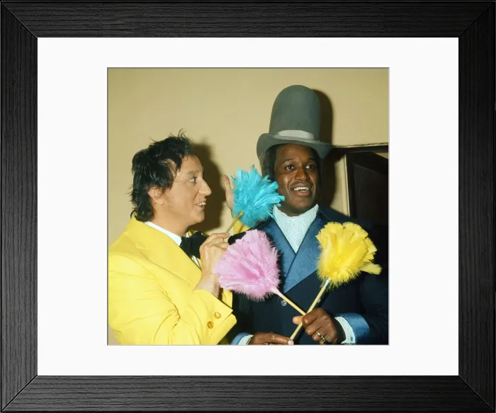 Framed Print : Comedian Ken Dodd with Lovelace Watkins. 1975 Framed Print : Comedian Ken Dodd with Lovelace Watkins. 1975