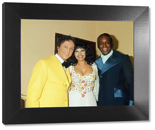 Comedian Ken Dodd with Wilma Reading and Lovelace Watkins. 1975