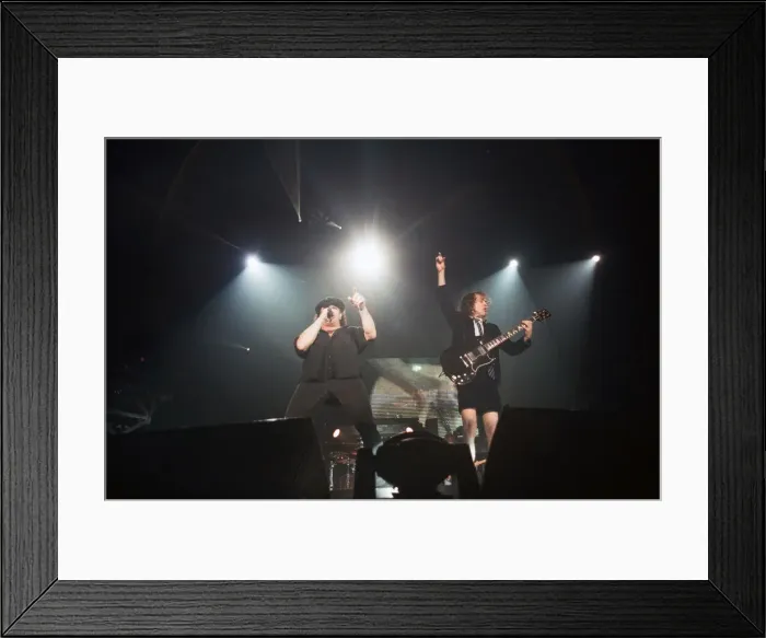 Framed Print : Australian rock group AC / DC performing in concert at the Newcastle Arena during their Framed Print : Australian rock group AC / DC performing in concert at the Newcastle Arena during their