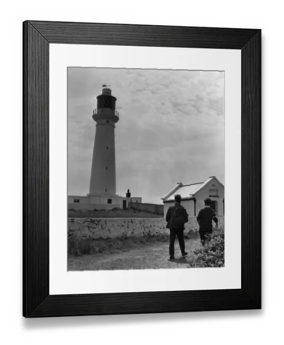 Framed Print : The lighthouse on Flat Holm Island (Ynys Echni) in the Bristol Channel 17th July 1973