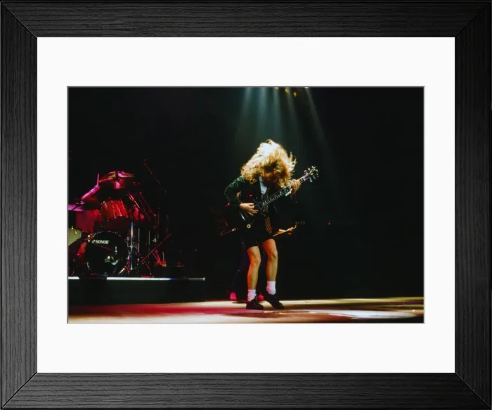 Framed Print : Australian rock group AC / DC performing on stage at Wembley Arena during their Framed Print : Australian rock group AC / DC performing on stage at Wembley Arena during their