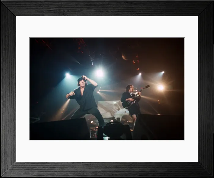 Framed Print : Australian rock group AC / DC performing in concert at the Newcastle Arena during their Framed Print : Australian rock group AC / DC performing in concert at the Newcastle Arena during their