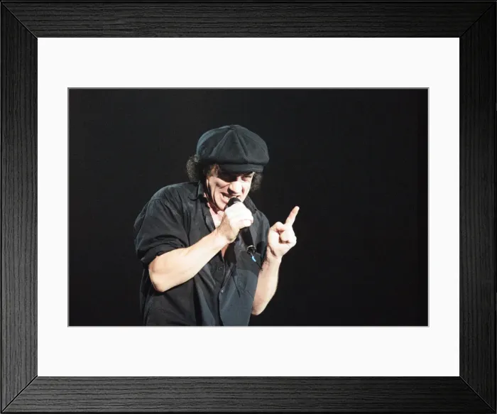 Framed Print : Australian rock group AC / DC performing in concert at the Newcastle Arena during their Framed Print : Australian rock group AC / DC performing in concert at the Newcastle Arena during their